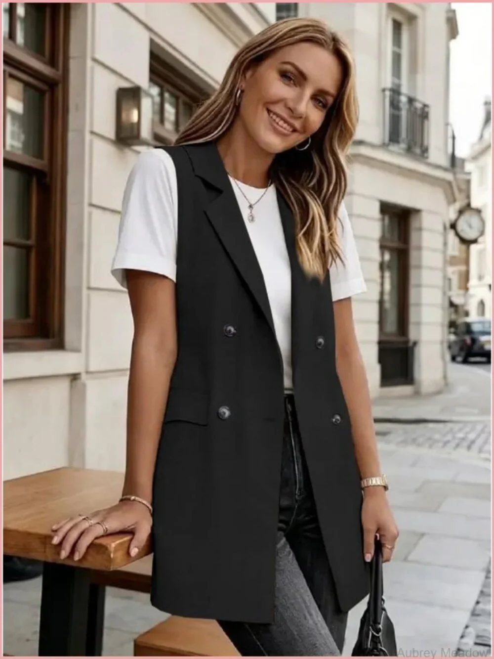 Long Linen Vest: Sleeveless Blazer Jacket Dressy Casual Outerwear Tops